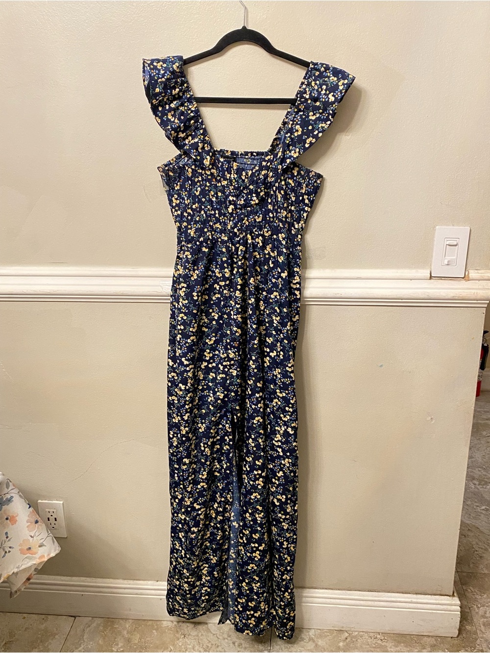 Style House navy blue floral maxi dress